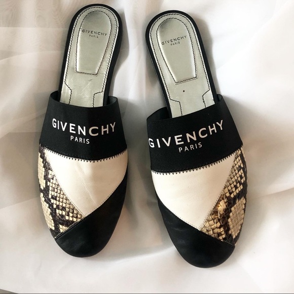 Givenchy | Shoes | Givenchy Bedford Flat Snakeskin Leather Mules | Poshmark